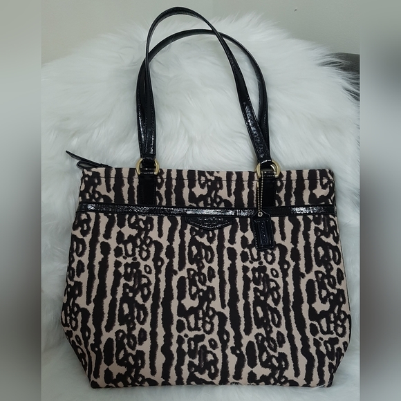 COACH Signature Leopard Ocelot Animal Print Zip Tote Shoulder Bag - Picture 3 of 12